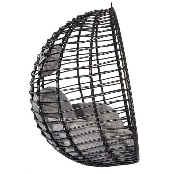 Crna viseća fotelja od umjetnog ratana Le Bonom Mila-image-3