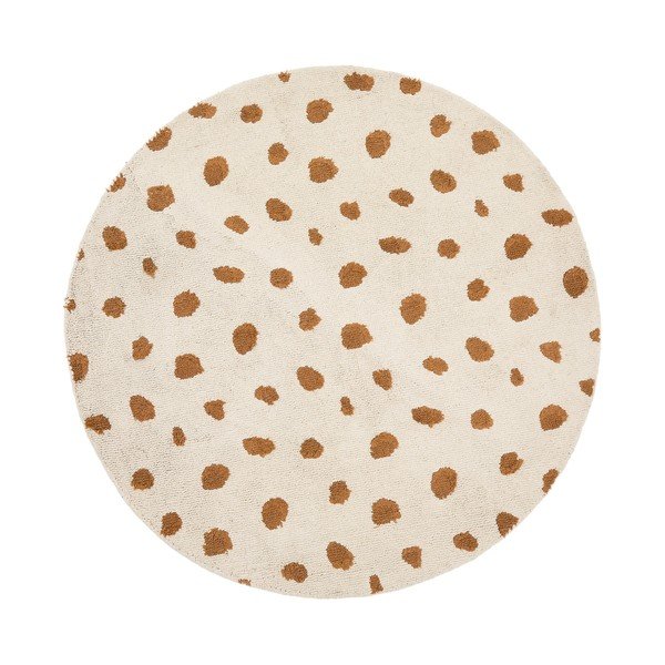 Krem periv/ručno rađen pamučan dječji tepih ø100 cm Tandani – Kave Home