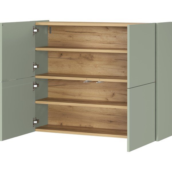Prljavo zeleni viseći ormarić u mat dekoru 97x79x27 cm Binetto – Germania-image-3