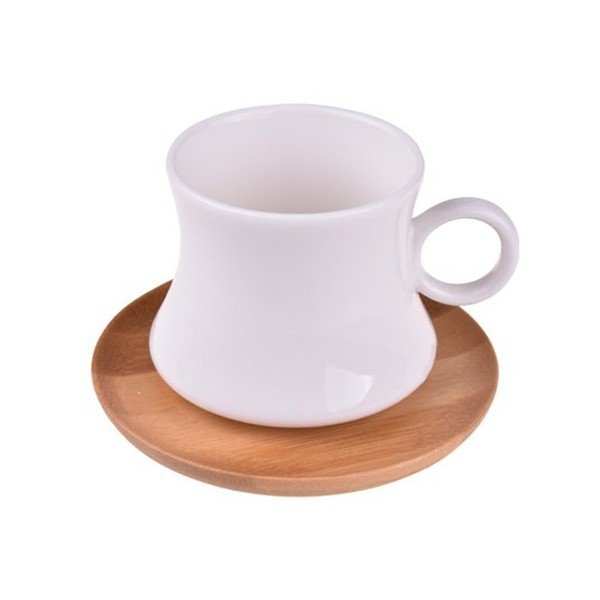 Set od 6 porculanskih šalica s bambusovim podmetačima Bambum Largi-image-1