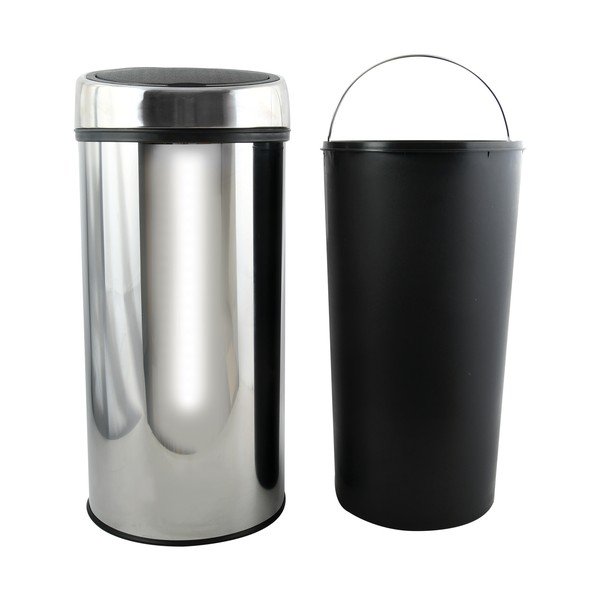 Željezna kanta za smeće na dodir u sjajno srebrnoj boji 30 l – MSV-image-2