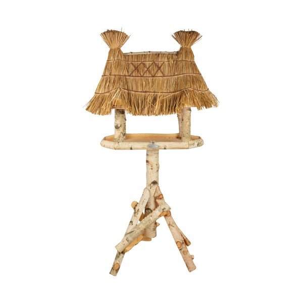 Drvena hranilica za ptice s krovom od trske Esschert Design, visina 156 cm-image-2