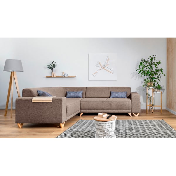 Smeđa sklopiva/s prostorom za odlaganje kutna garnitura (s lijevim kutom/u obliku slova L) Classy Sophie – Miuform-image-1