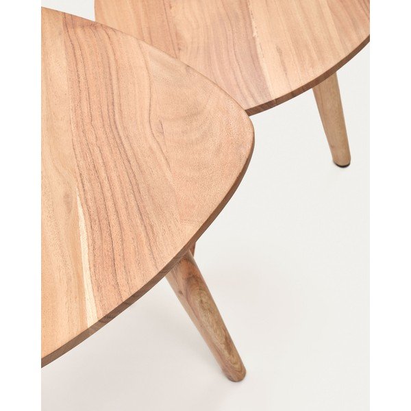 Pomoćni stolići u setu 2 kom od masivnog bagrema 60x61 cm Eluana – Kave Home-image-2
