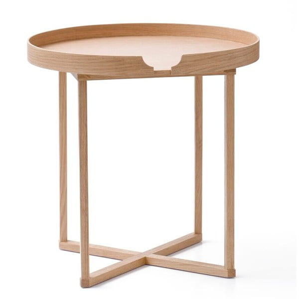 Stolić od hrastovog drveta s odvojivom pločom Wireworks Damieh, 45x45 cm-image-2