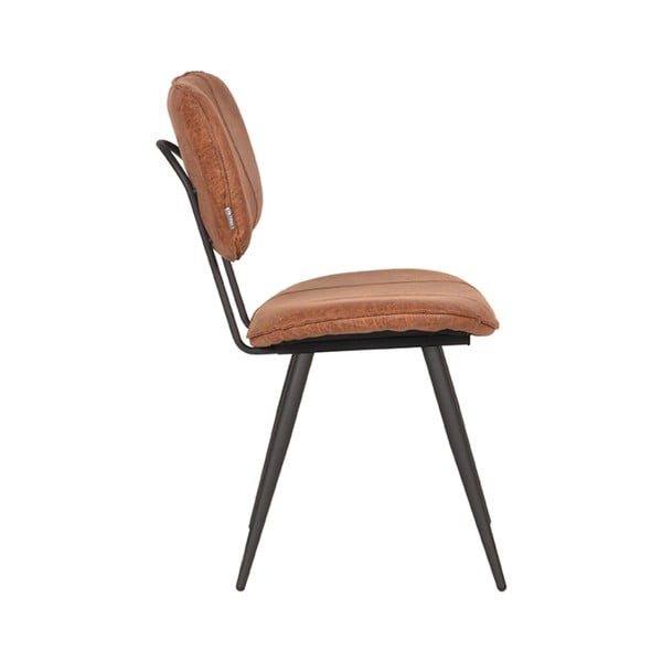 Konjak smeđe kožne blagovaonske stolice u setu 2 kom Fos – LABEL51-image-4