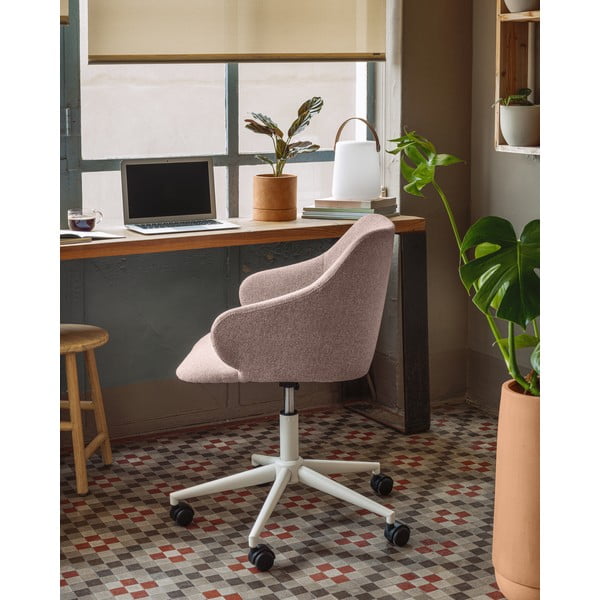 Svijetlo ružičasta uredska stolica Kave Home Einara-image-1