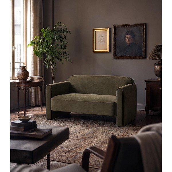 Zelena baršunasti sofa 140 cm Abby – Micadoni -image-4