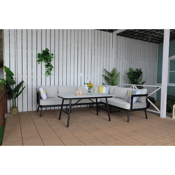 Siva vrtna garnitura aluminijska za 5 osoba Edinburgh – Rojaplast-image-1