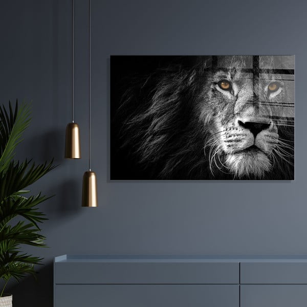 Staklena slika 70x50 cm Lion - Wallity-image-1