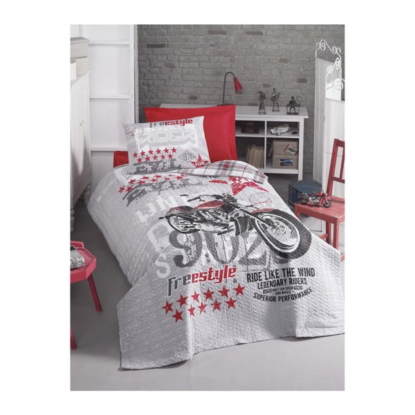 Pamučna posteljina s plahtama za bračni krevet Mesa Terro, 180 x 230 cm