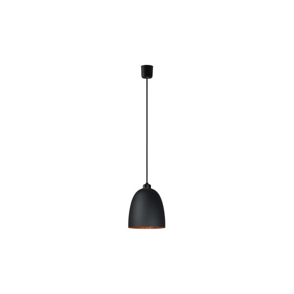Crna stropna svjetiljka s bakrenim detaljima Sotto Luce Awa Elementary, ⌀ 17 cm