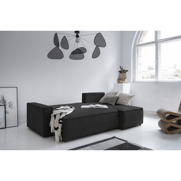 Antracitno siva sklopiva kutna garnitura od samta (promjenjiva) Brave Dave – Miuform-image-3