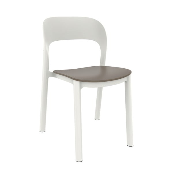 Set od 4 bijele vrtne stolice sa smeđim sjedalom Resol She