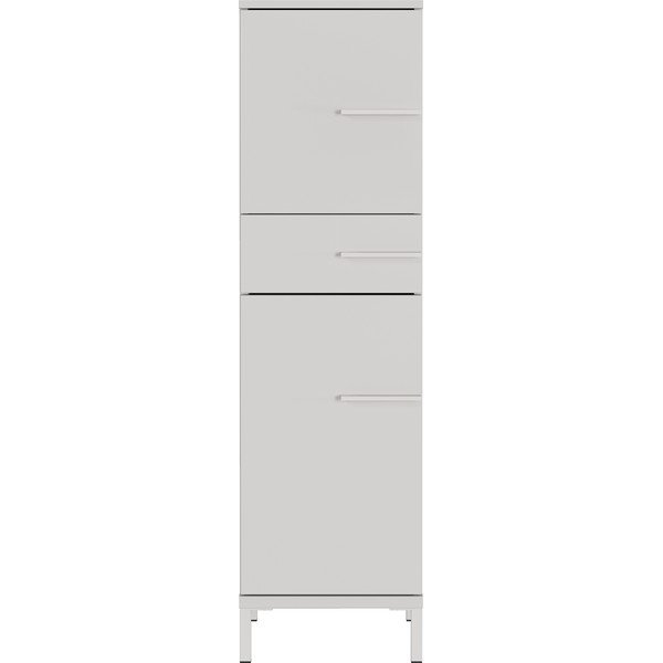 Krem visok/uski kupaonski ormarić u mat dekoru 34x123 cm Laurino – Germania-image-3