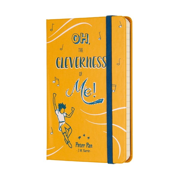 Žuta bilježnica s crtama s tvrdim koricama Moleskine Peter Pan, 192 stranice