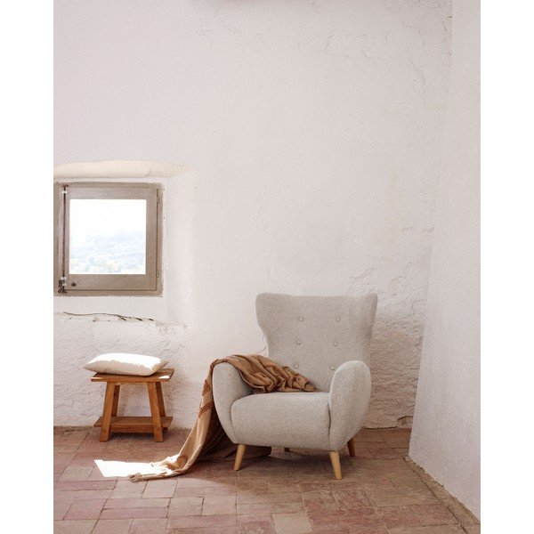 Bež wing fotelja Patio – Kave Home-image-1