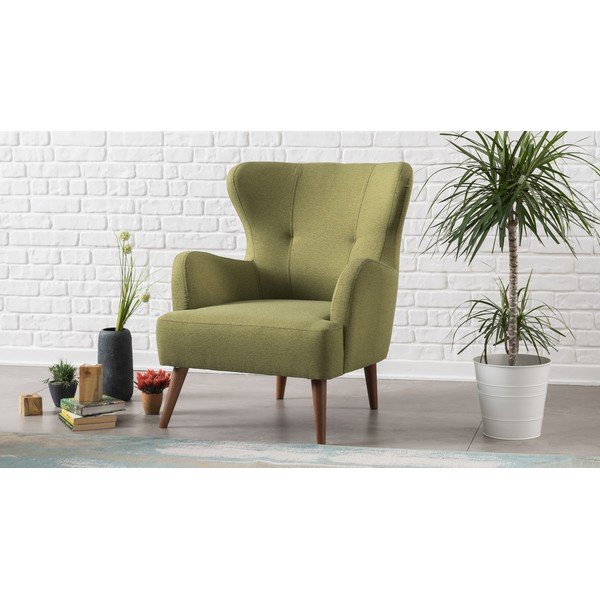 Maslinasto zelena fotelja Balcab Home Jane-image-1