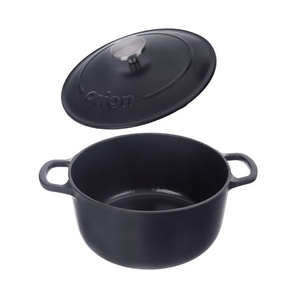 Lonac od lijevanog željeza s poklopcem prikladni za indukcijsko kuhalo 3,3 l LITINA SMALT – Orion-image-3