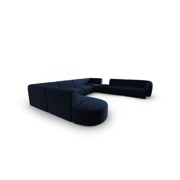 Plava baršunasti kutna garnitura (s desnim kutom/u obliku slova "U") Paolo – Milo Casa-image-2