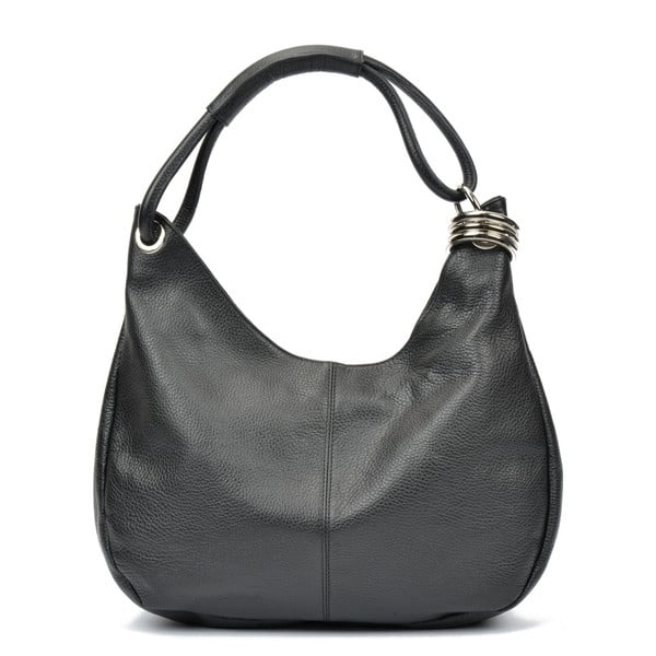 Crna kožna torbica Carla Ferreri Mona