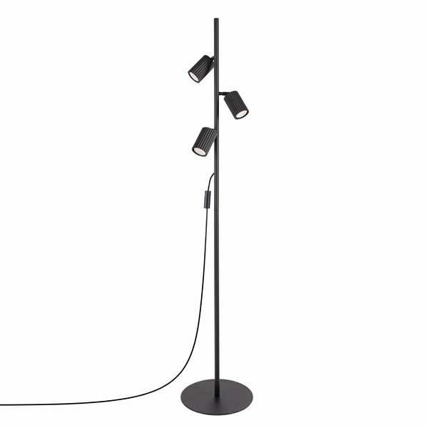 Crna stojeća svjetiljka aluminijska sa savitljivom konstrukcijom (visina 155 cm) Gleam – Sollux