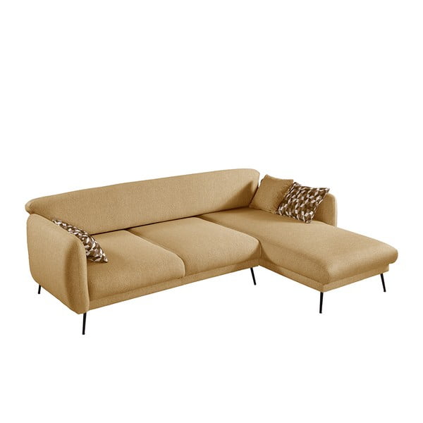 Žuta rasklopiva kutna garnitura Pandia Home Madrid, desni kut-image-1