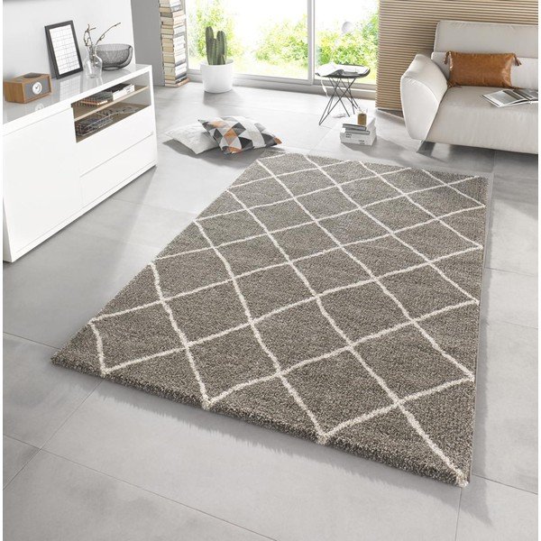 Smeđi tepih Mint Rugs Grid, 80 x 150 cm-image-1
