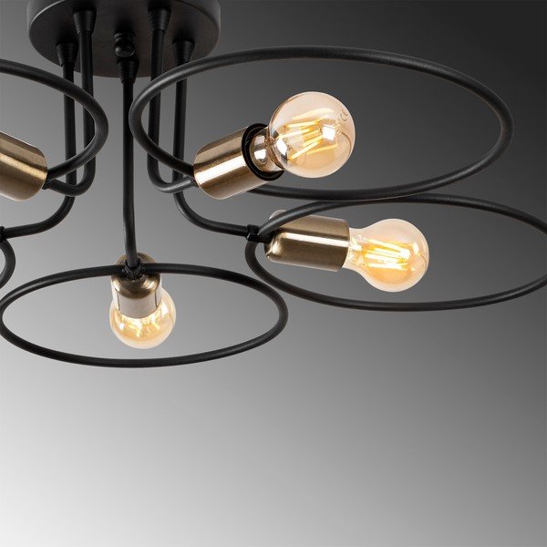 Crna stropna svjetiljka Circle – Opviq lights-image-4
