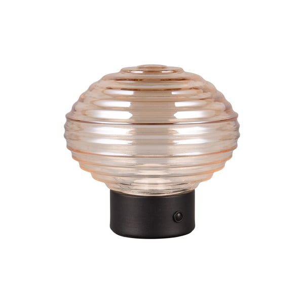 Crna/bež LED stolna lampa s mogućnosti zatamnjivanja sa staklenim sjenilom (visina 14,5 cm) Earl – Trio