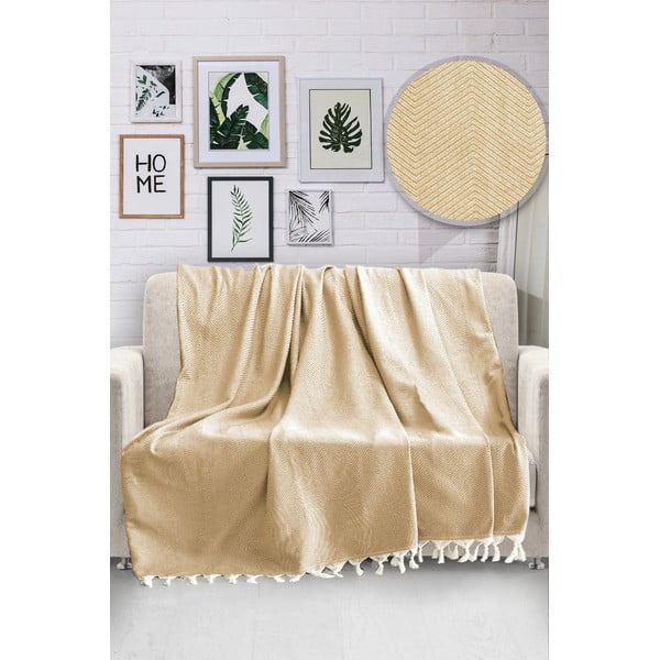 Senf žuti pamučni prekrivač Viaden HN, 170 x 230 cm
