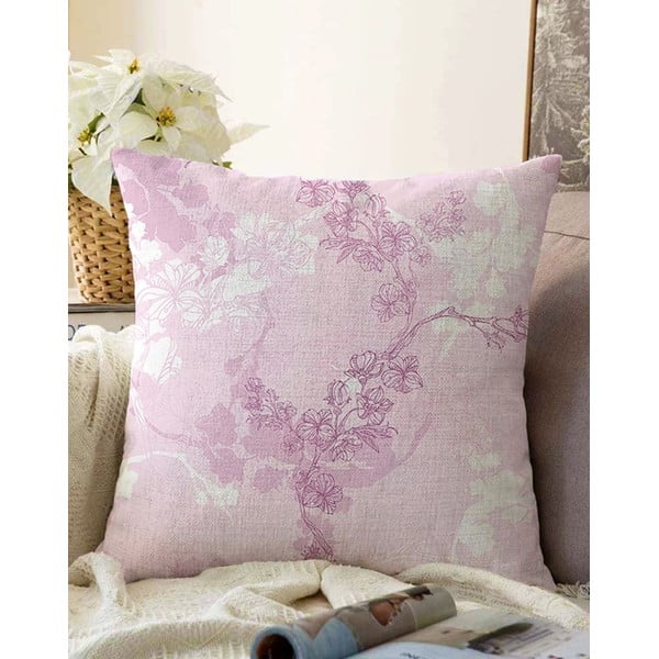 Ružičasta jastučnica s udjelom pamuka Minimalist Cushion Covers Bloom, 55 x 55 cm