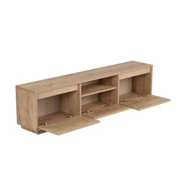 TV komoda u dekoru hrasta u prirodnoj boji 160x42x30 cm Sentinel – Kalune Design-image-4