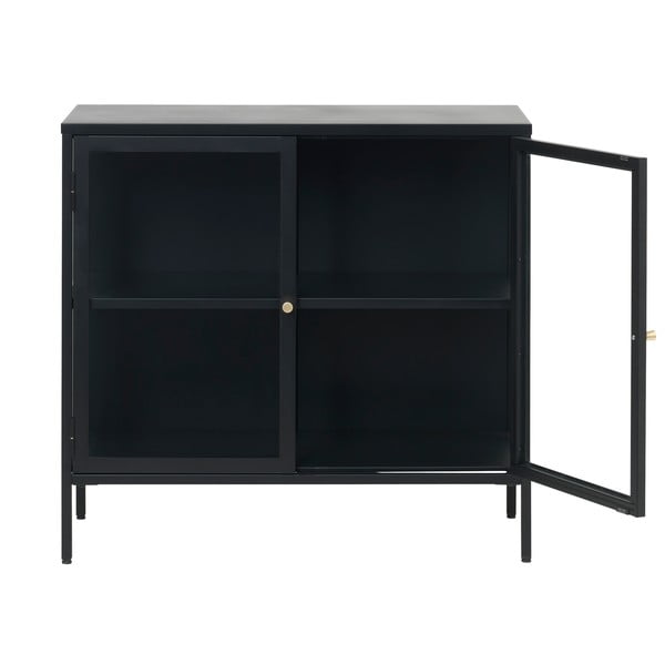 Crna metalna vitrina 90x85 cm Carmel – Unique Furniture-image-2