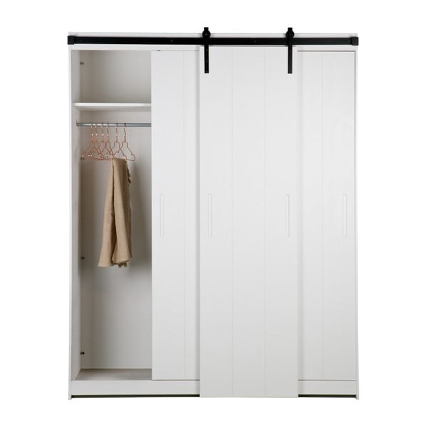 Bijela konstrukcija ormara s kliznim vratima DRVO Luuk-image-1