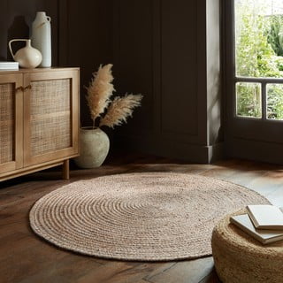 Okrugao tepih juten u prirodnoj boji ø 133 cm Capri – Flair Rugs