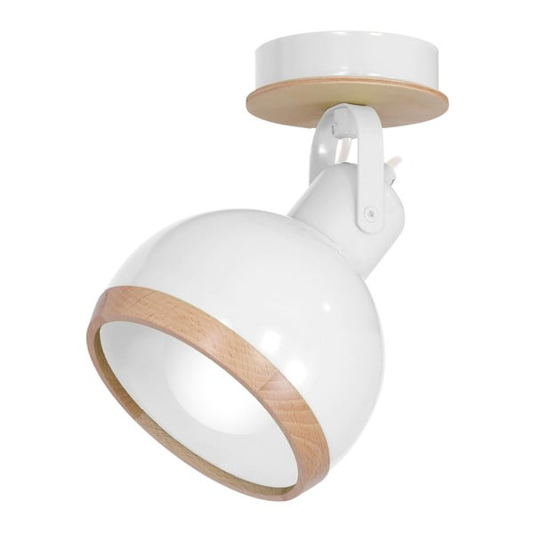 Bijela zidna svjetiljka s drvenim detaljima Homemania Oval