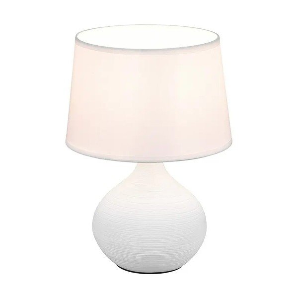 Bijela stolna svjetiljka od keramike i tkanine Reality Martin, visina 29 cm-image-2