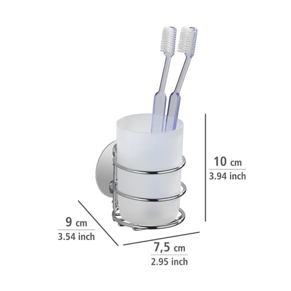 Sivi samoljepljiv set pribora za kupaonicu od nehrđajućeg čelika Turbo-Loc – Wenko-image-2
