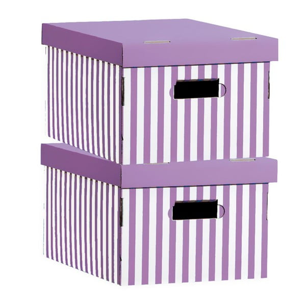 Set od 2 kutije za pohranu Compactor Purple Stripes