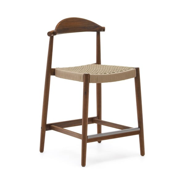 Smeđa vrtna barska stolica od masivnog drveta Nina – Kave Home