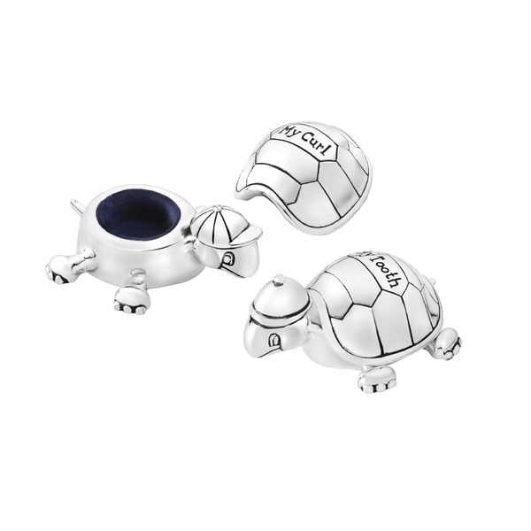 Metalna kutijica za prvi mliječni zub u srebrnoj boji ø 8x3 cm Turtle – Zilverstad-image-2