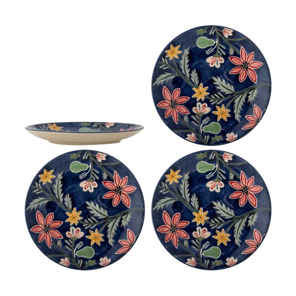 Tamno plavi desertni tanjuri u setu 4 kom od kamenine ø 20,5 cm Meredith – Bloomingville-image-4