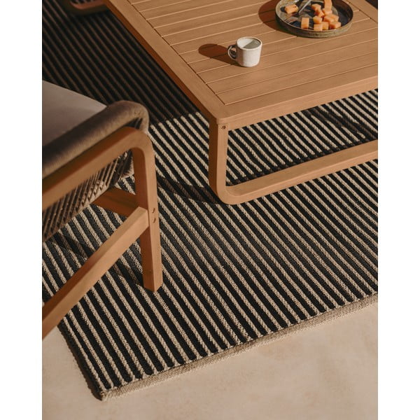 Crni/bež vanjski tepih 160x230 cm Satanca – Kave Home-image-1