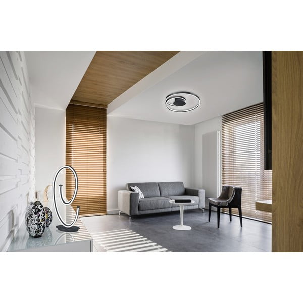 Crna LED stropna svjetiljka s metalnim sjenilom Ciola – CINQUE-image-1