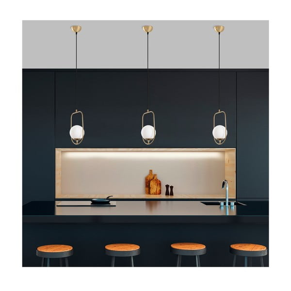 Viseća svjetiljka u zlatnoj boji sa staklenim sjenilom Skew – Opviq lights-image-4