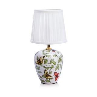 Bijela stolna lampa s tekstilnim sjenilom (visina 33 cm) Mansion – Markslöjd