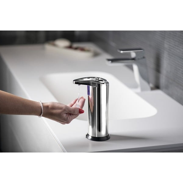 Automatski dozator sapuna od nehrđajućeg čelika u sjajno srebrnoj boji 240 ml Aqualine  – Sapho-image-1