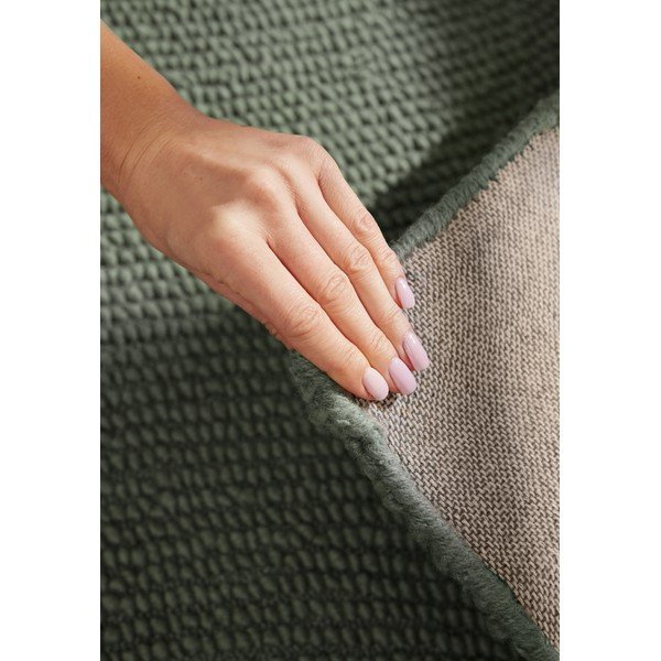 Tamno zelena ručno rađena vunena staza 80x300 cm Calmio – Hanse Home-image-3