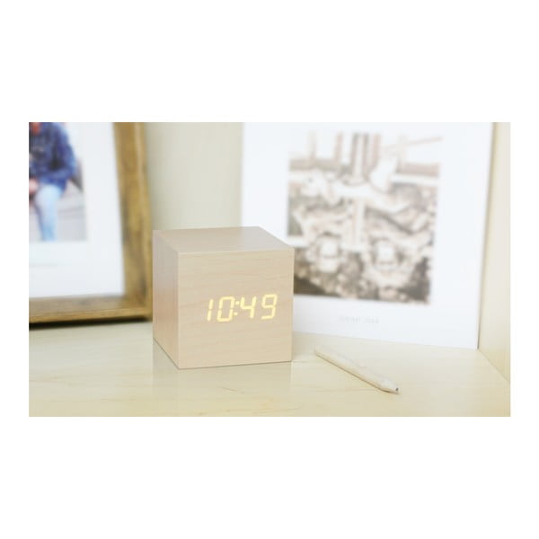 Digitalna budilica Wooden Cube Click – Gingko-image-2